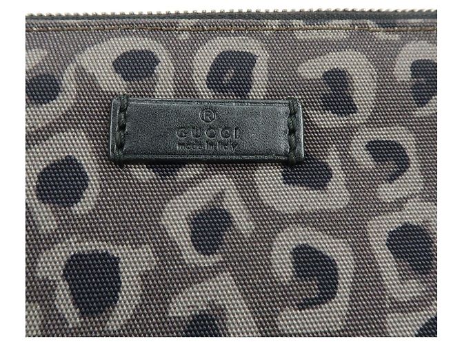 Borsa a pochette GUCCI in tela e pelle Leopard Grey Black 353478 - vista 14