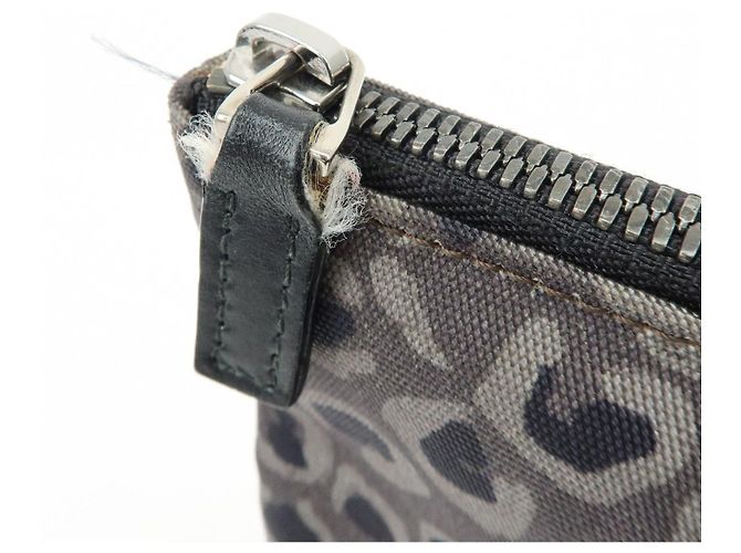Borsa a pochette GUCCI in tela e pelle Leopard Grey Black 353478 - vista 15