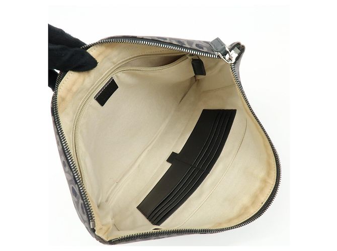 Borsa a pochette GUCCI in tela e pelle Leopard Grey Black 353478 - vista 17