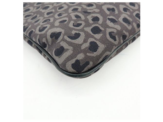 Borsa a pochette GUCCI in tela e pelle Leopard Grey Black 353478 - vista 6