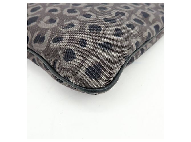 Borsa a pochette GUCCI in tela e pelle Leopard Grey Black 353478 - vista 9