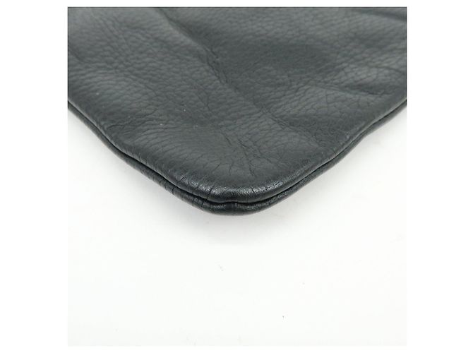 Borsa a pochette GUCCI in pelle Bamboo Flat Pouch Black 449653 - vista 10