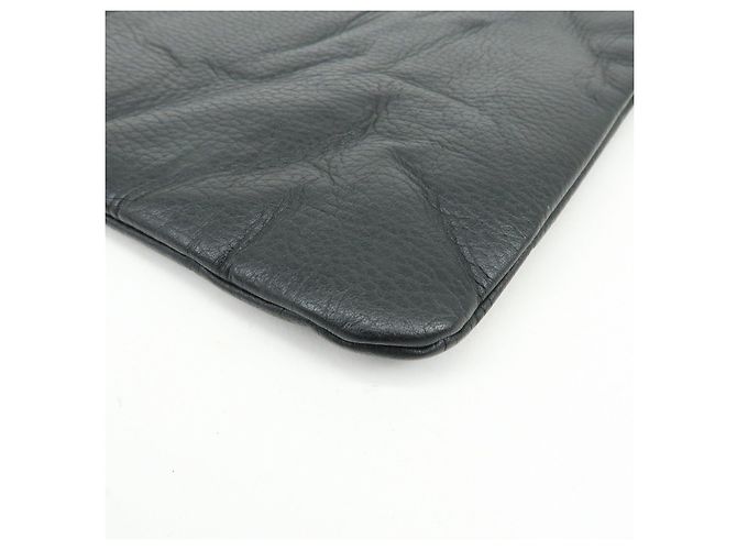 Borsa a pochette GUCCI in pelle Bamboo Flat Pouch Black 449653 - vista 11