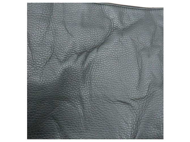 Borsa a pochette GUCCI in pelle Bamboo Flat Pouch Black 449653 - vista 12