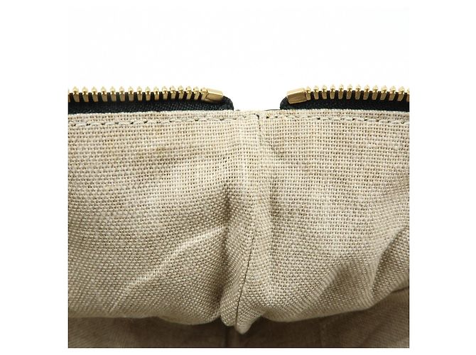 Borsa a pochette GUCCI in pelle Bamboo Flat Pouch Black 449653 - vista 21