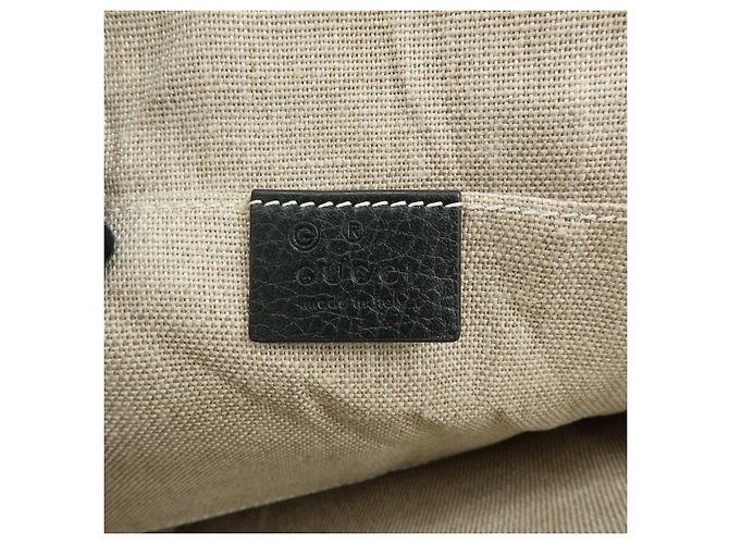 Borsa a pochette GUCCI in pelle Bamboo Flat Pouch Black 449653 - vista 23