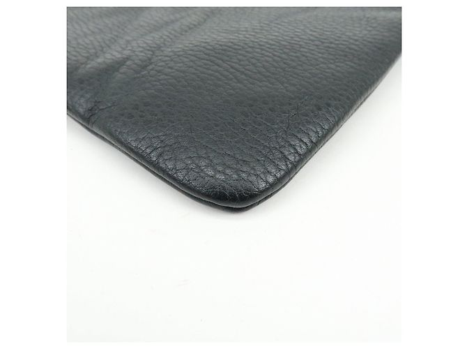 Borsa a pochette GUCCI in pelle Bamboo Flat Pouch Black 449653 - vista 9