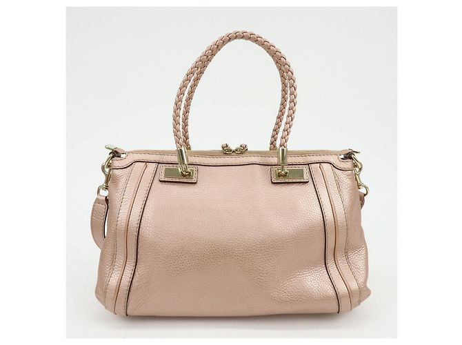 Borsa 2Way in pelle GUCCI Bamboo Interlocking G Rosa 282300 - vista 2