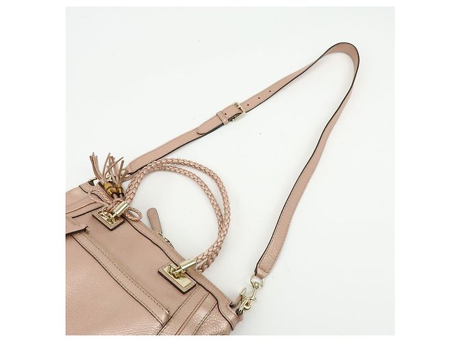 Borsa 2Way in pelle GUCCI Bamboo Interlocking G Rosa 282300 - vista 7