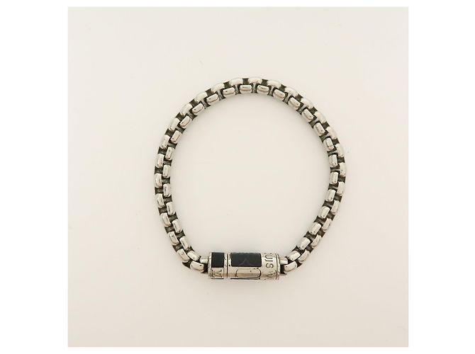 Bracciale a catena in metallo Louis Vuitton Monogram Eclips Silver M62592 - vista 3