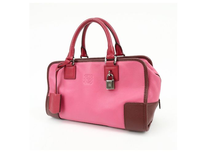 Borsa a mano LOEWE Anagram Leather Amazona 28 Borsa Boston Rosa - vista 3