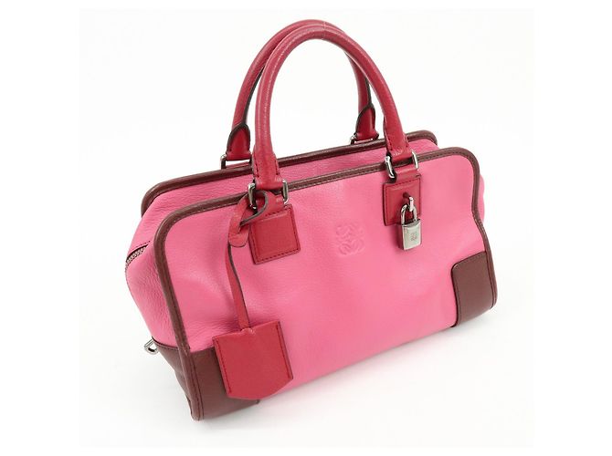 Borsa a mano LOEWE Anagram Leather Amazona 28 Borsa Boston Rosa - vista 4