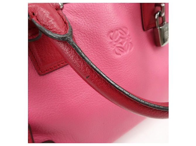 Borsa a mano LOEWE Anagram Leather Amazona 28 Borsa Boston Rosa - vista 8