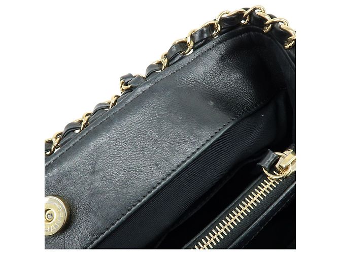Borsa a spalla con catena CHANEL COCO Mark Chain Me in pelle di vitello Nero - vista 8