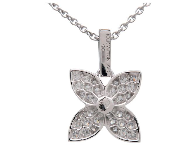 Louis Vuitton Collana con Diamanti Pendente Craquant PM K18 750WG - vista 2