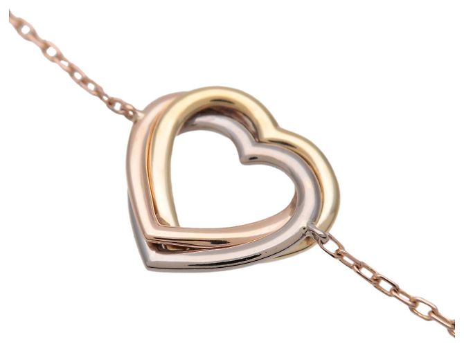 Cartier Trinity Heart Armband K18 750 Gelb/Weiß/Roségold - Ansicht 4