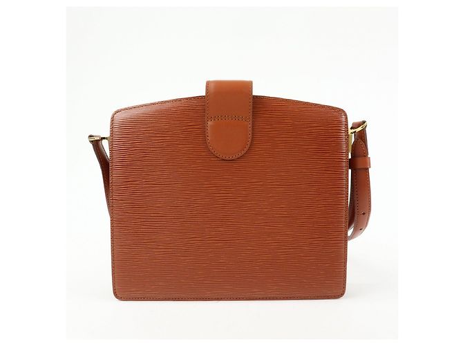Borsa a tracolla Louis Vuitton Capucines in pelle Epi Kenya Brown M52343 - view 2