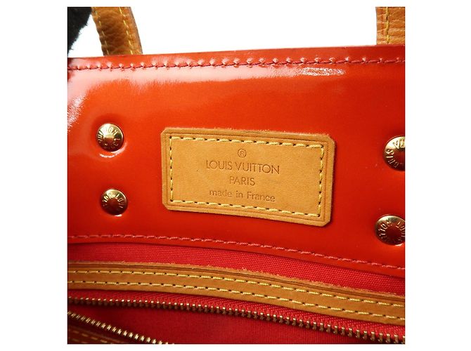 Borsa a mano Louis Vuitton Monogram Vernis Reade PM Rouge M91088 - vista 21