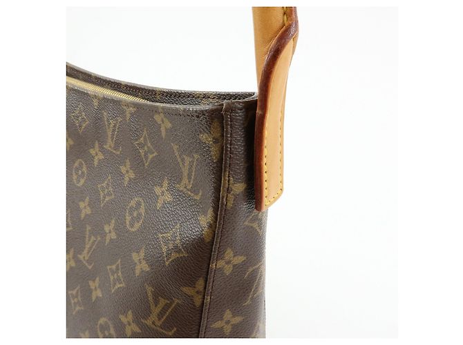 Borsa a spalla Louis Vuitton Monogram Looping GM Marrone M51145 - vista 14