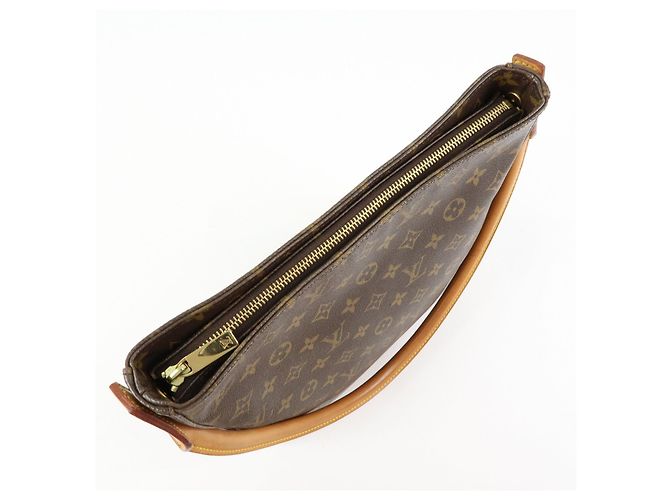 Borsa a spalla Louis Vuitton Monogram Looping GM Marrone M51145 - vista 16