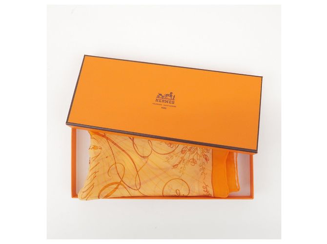 Hermès HERMES Carre 45 Seidentuch 100% Seide EFFLUVES Orange - Ansicht 10