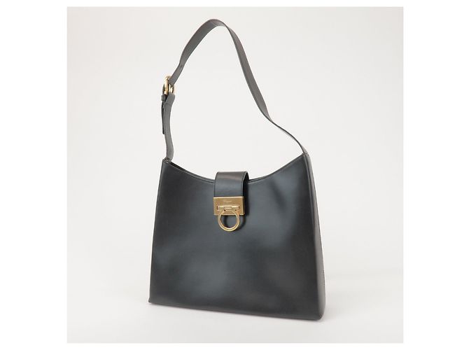 Salvatore Ferragamo Borsa a tracolla e borsa a mano Ferragamo Gancini in pelle di vitello Black - vista 3
