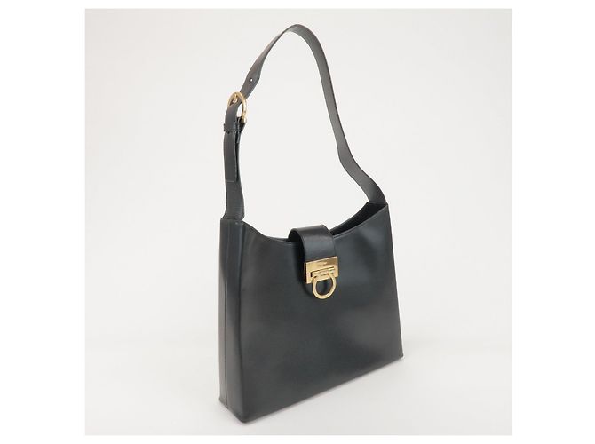 Salvatore Ferragamo Borsa a tracolla e borsa a mano Ferragamo Gancini in pelle di vitello Black - vista 4