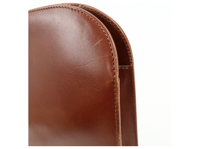 Salvatore Ferragamo Borsa a spalla con catena Ferragamo Gancini in pelle di vitello Marrone - vista 13