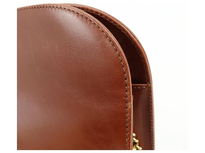 Salvatore Ferragamo Borsa a spalla con catena Ferragamo Gancini in pelle di vitello Marrone - vista 15