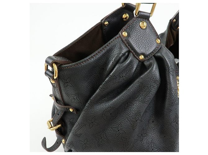 Borsa a tracolla Louis Vuitton Monogram Leather Mahina L Noir M95765 - vista 14
