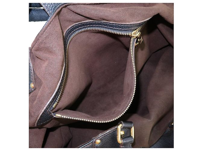 Borsa a tracolla Louis Vuitton Monogram Leather Mahina L Noir M95765 - vista 18