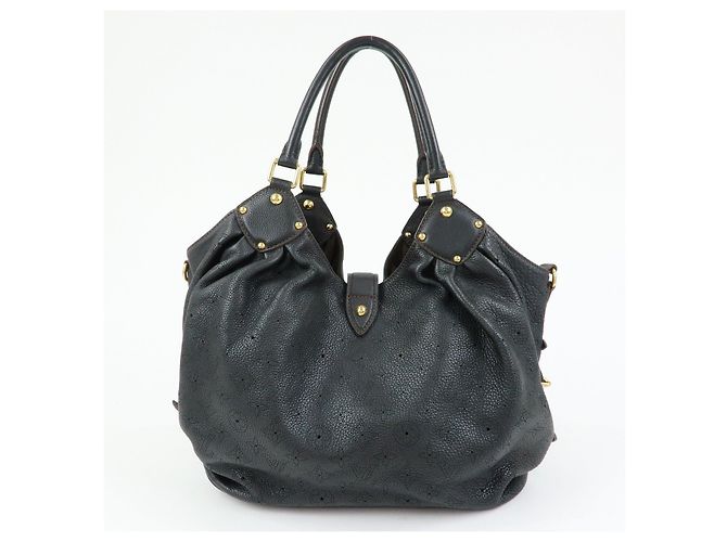 Borsa a tracolla Louis Vuitton Monogram Leather Mahina L Noir M95765 - vista 2