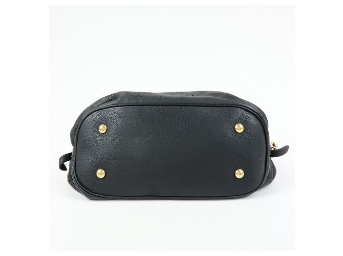 Borsa a tracolla Louis Vuitton Monogram Leather Mahina L Noir M95765 - vista 5