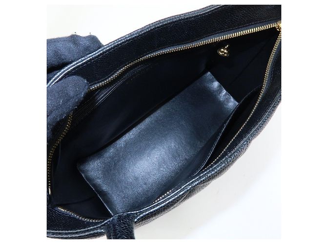 Borsa Tote CHANEL Matelassé COCO Mark Caviarskin Medallion Nera A01804 - vista 18