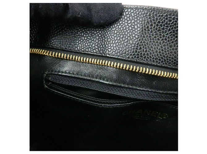 Borsa Tote CHANEL Matelasse COCO Mark Caviarskin Medallion Nera A01804 - vista 20