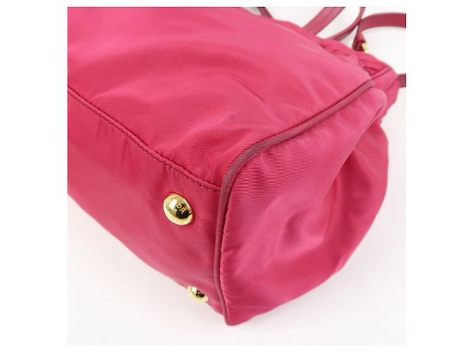 PRADA Borsa 2Way in Nylon Tessuto Borsa a Mano Borsa a Spalla Rosa 1BA843 - vista 11