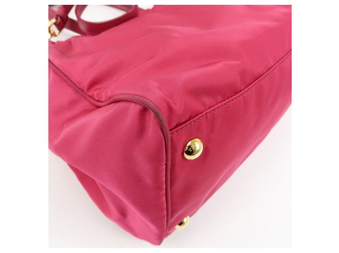 PRADA Borsa 2Way in Nylon Tessuto Borsa a Mano Borsa a Spalla Rosa 1BA843 - vista 12