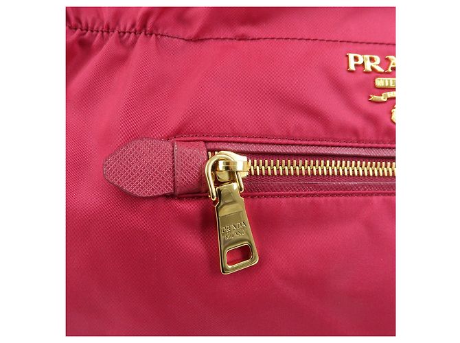 PRADA Borsa 2Way in Nylon Tessuto Borsa a Mano Borsa a Spalla Rosa 1BA843 - vista 15