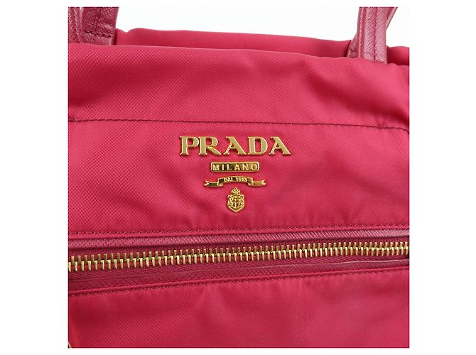 PRADA Borsa 2Way in Nylon Tessuto Borsa a Mano Borsa a Spalla Rosa 1BA843 - vista 16