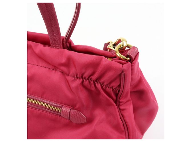 PRADA Borsa 2Way in Nylon Tessuto Borsa a Mano Borsa a Spalla Rosa 1BA843 - vista 18