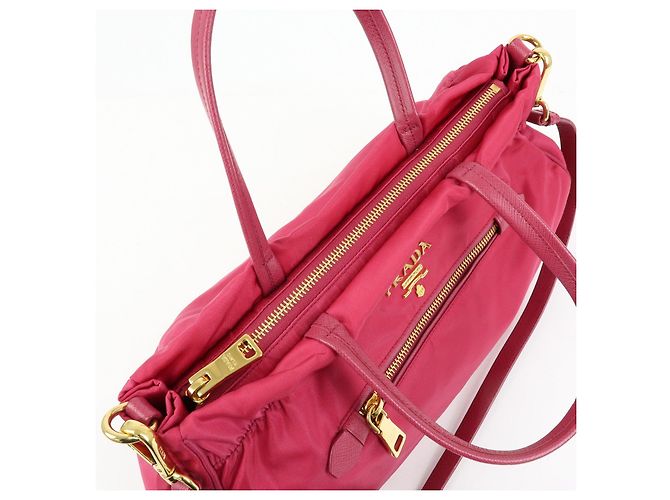 PRADA Borsa 2Way in Nylon Tessuto Borsa a Mano Borsa a Spalla Rosa 1BA843 - vista 20