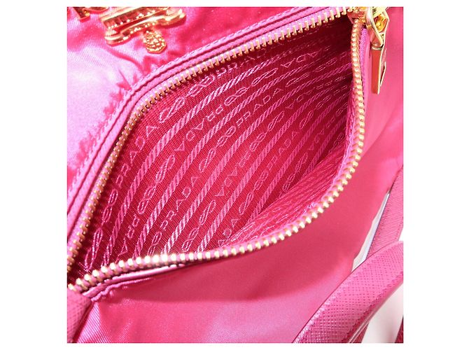 PRADA Borsa 2Way in Nylon Tessuto Borsa a Mano Borsa a Spalla Rosa 1BA843 - vista 22