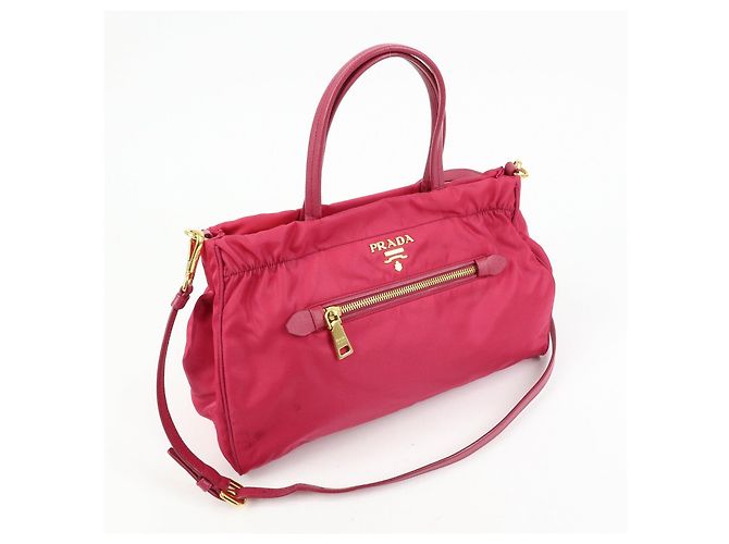 PRADA Borsa 2Way in Nylon Tessuto Borsa a Mano Borsa a Spalla Rosa 1BA843 - vista 4