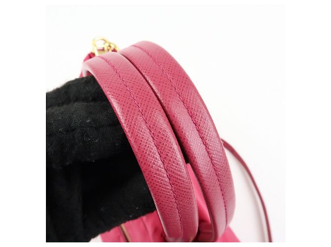 PRADA Borsa 2Way in Nylon Tessuto Borsa a Mano Borsa a Spalla Rosa 1BA843 - vista 8