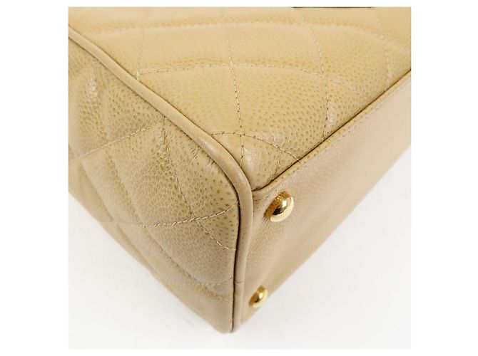 Borsa Boston CHANEL COCO Mark Caviarskin Beige - vista 13