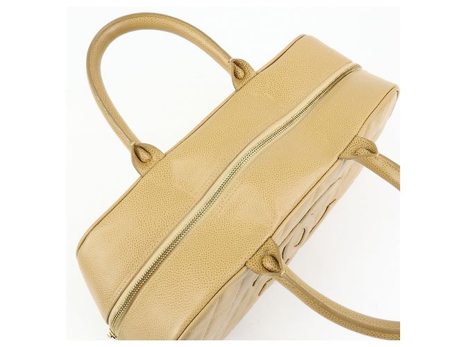 Borsa Boston CHANEL COCO Mark Caviarskin Beige - vista 18