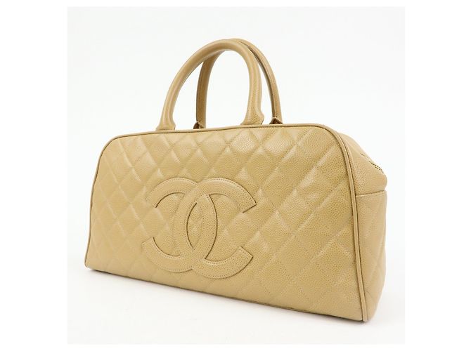 Borsa Boston CHANEL COCO Mark Caviarskin Beige - vista 3