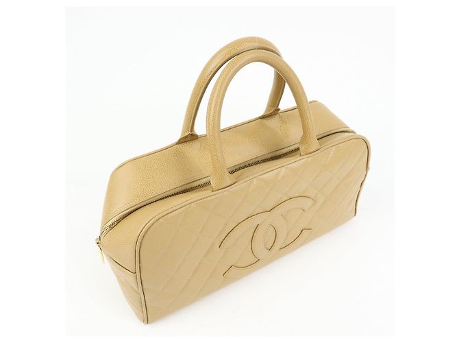 Borsa Boston CHANEL COCO Mark Caviarskin Beige - vista 4