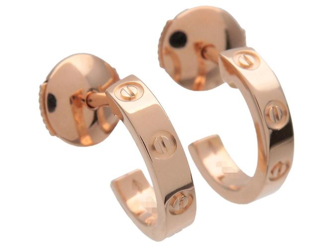 Orecchini Cartier Mini Love K18 750PG Oro Rosa - vista 3