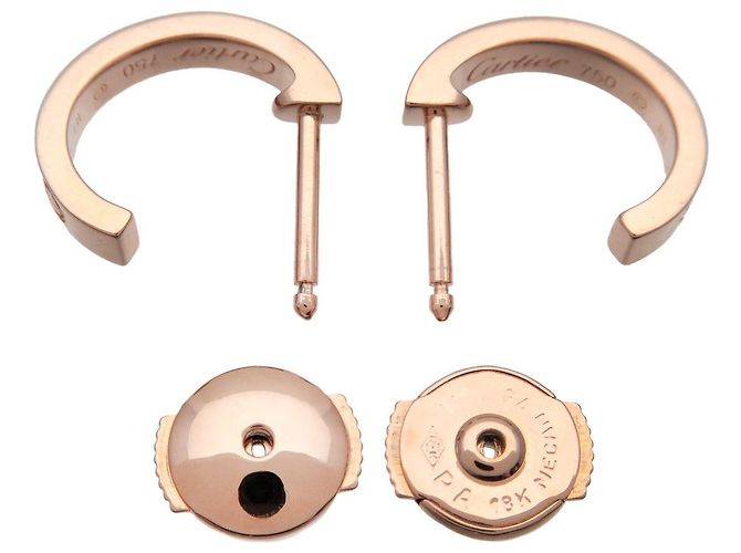 Orecchini Cartier Mini Love K18 750PG Oro Rosa - vista 4